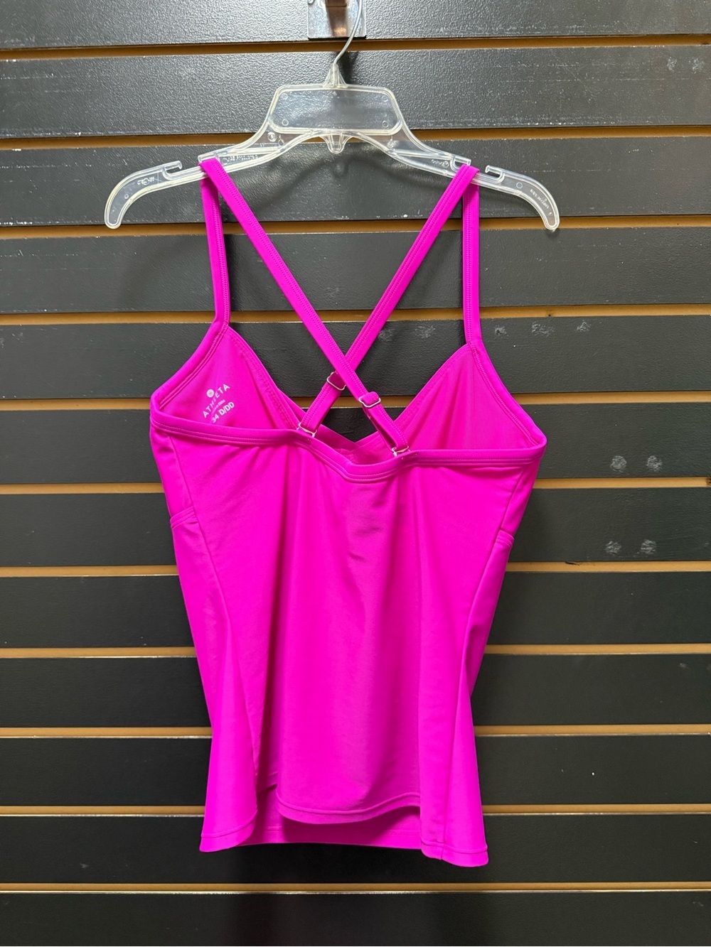 Athleta 34D/DD Fuchsia Pink Bra Sized Tankini Swim Top - Picture 4 of 4
